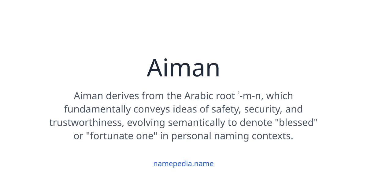 Aiman Meaning, Origin, Nicknames & Popularity | Namepedia
