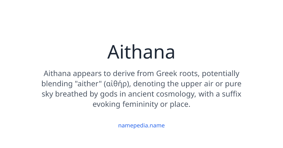 Aithana Meaning, Origin, Nicknames & Popularity | Namepedia