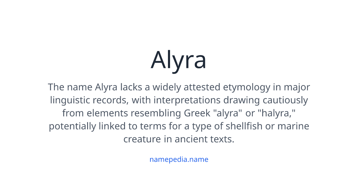 Alyra Meaning, Origin, Nicknames & Popularity | Namepedia