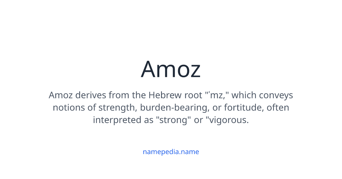 Amoz Meaning, Origin, Nicknames & Popularity | Namepedia