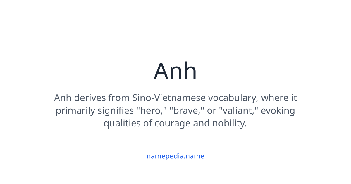 Anh Meaning, Origin, Nicknames & Popularity | Namepedia