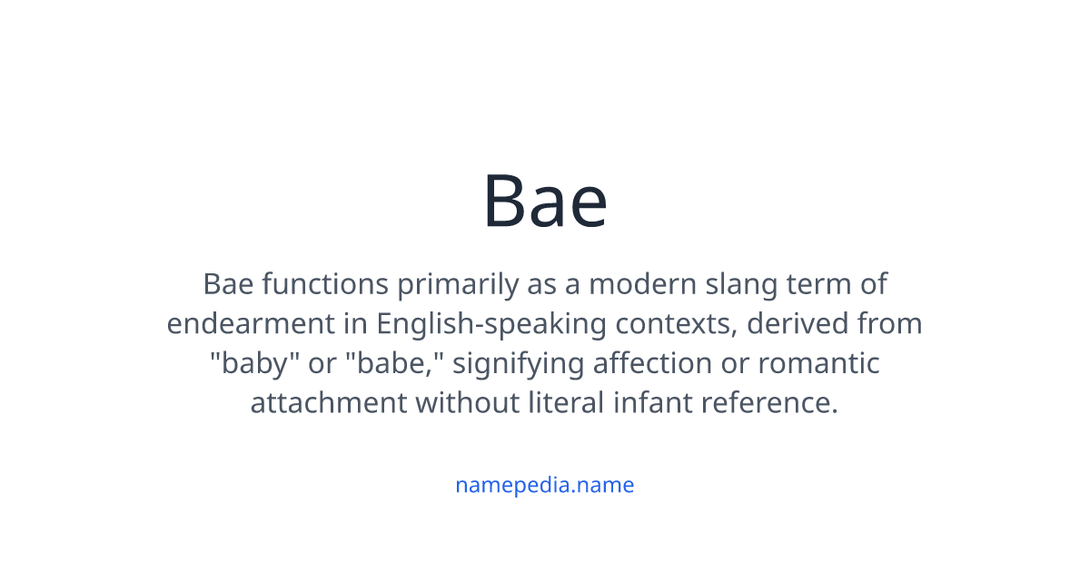Bae Meaning, Origin, Nicknames & Popularity | Namepedia