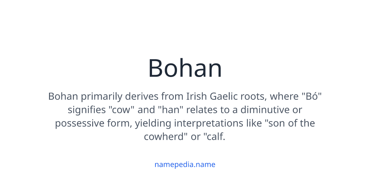 Bohan Meaning, Origin, Nicknames & Popularity | Namepedia