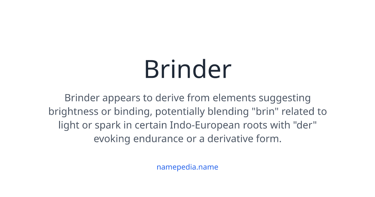 Brinder Meaning, Origin, Nicknames & Popularity | Namepedia