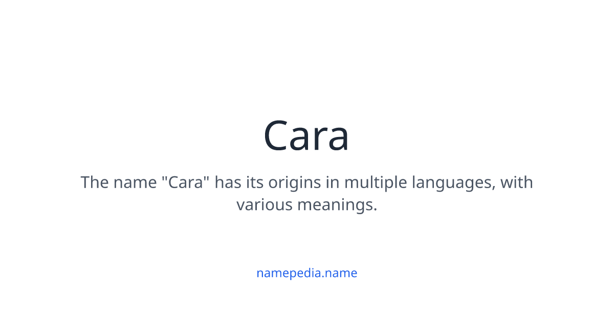 Cara - Meaning, Nicknames, Origins and More | Namepedia
