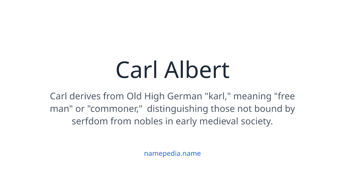 Carl Albert Meaning, Origin, Nicknames & Popularity | Namepedia