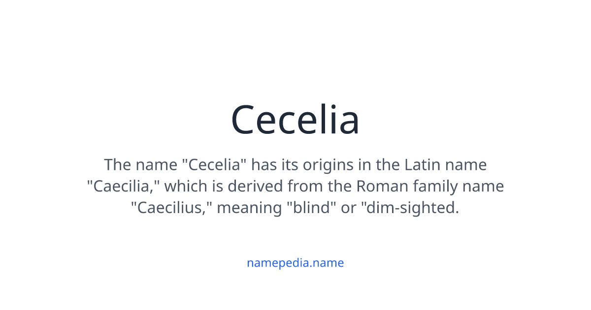 CECELIA NAME MEANING ORIGIN intelligence overview