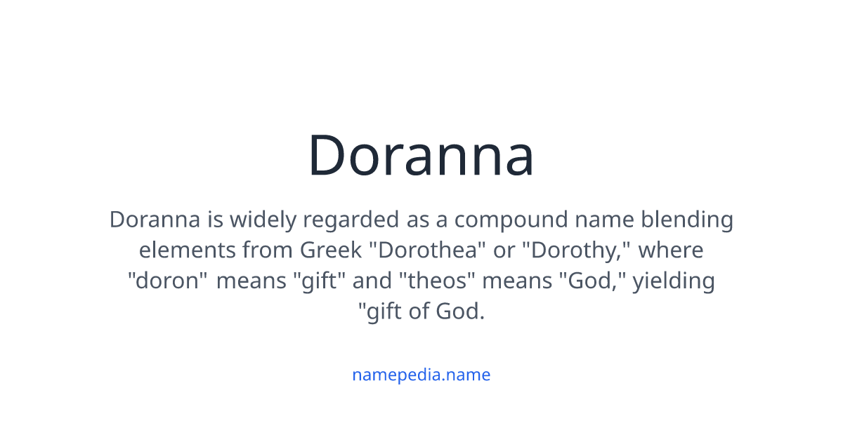 Doranna Meaning, Origin, Nicknames & Popularity | Namepedia