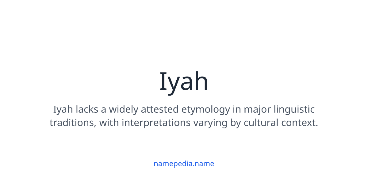 Jacob Iyah Iyah Meaning, Origin, Nicknames & Popularity | Namepedia