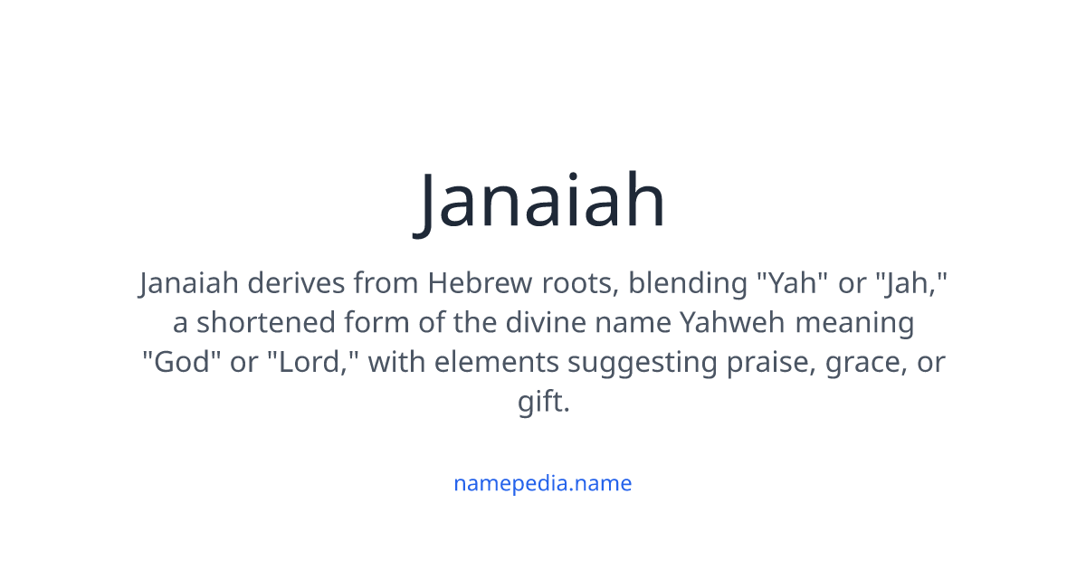 Janaiah Meaning, Origin, Nicknames & Popularity | Namepedia