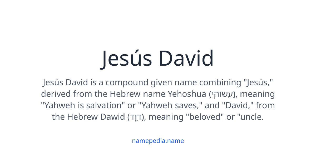 Name David Jesús David Meaning, Origin, Nicknames & Popularity | Namepedia