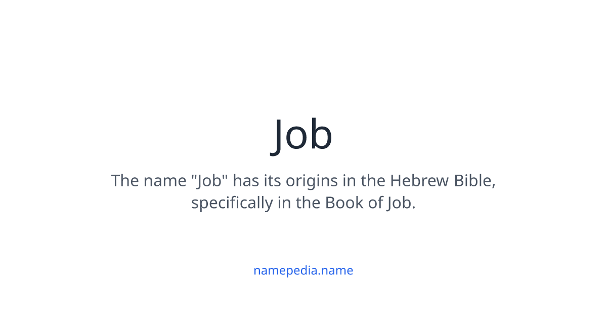 Job Meaning, Origin, Nicknames & Popularity | Namepedia
