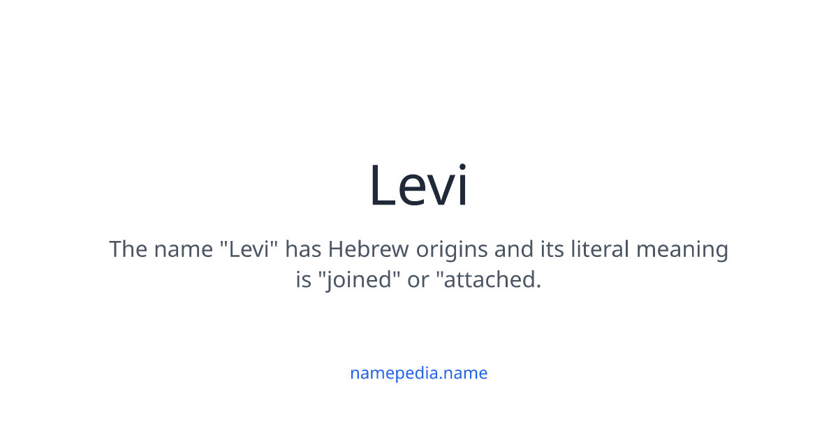 Levi - Meaning, Nicknames, Origins and More | Namepedia