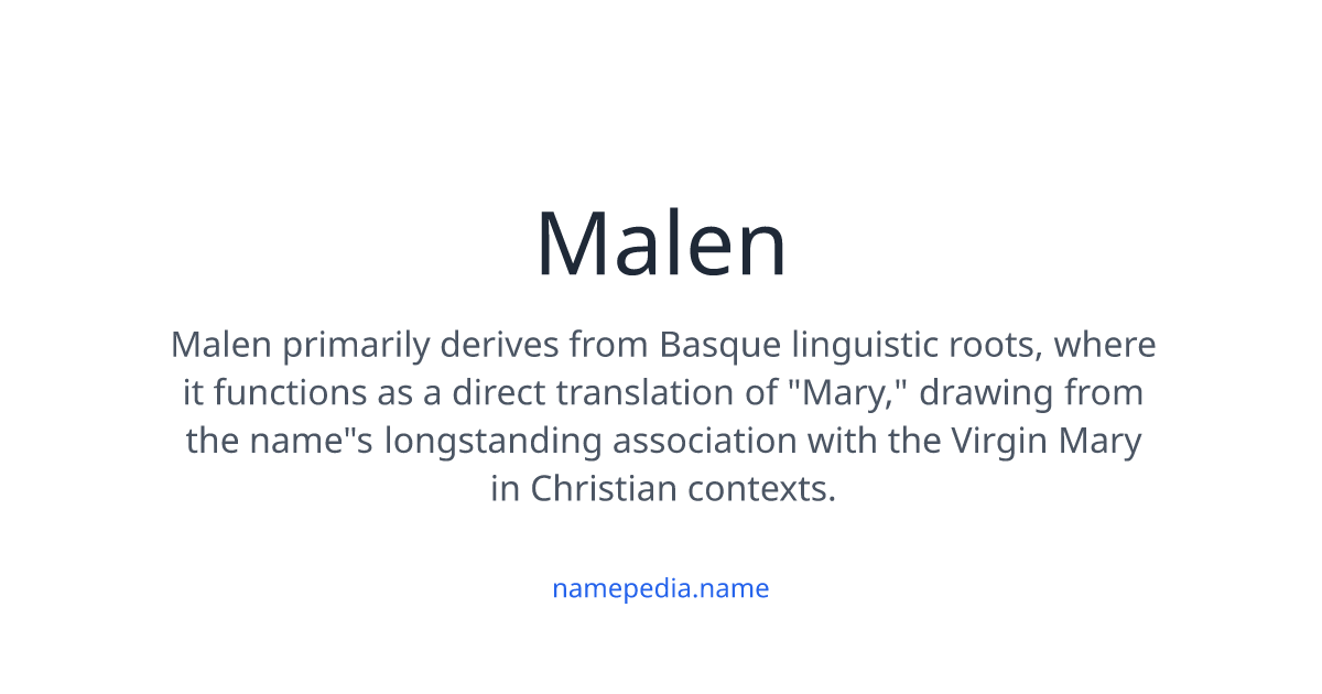 Malen Meaning, Origin, Nicknames & Popularity | Namepedia