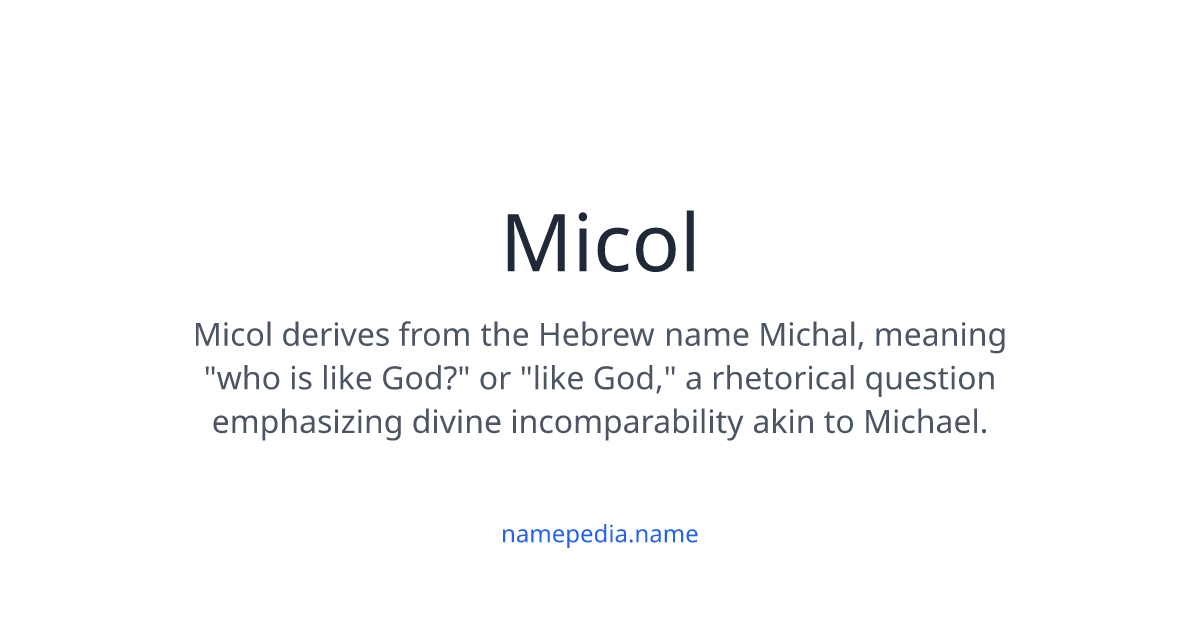 Micol Meaning, Origin, Nicknames & Popularity | Namepedia