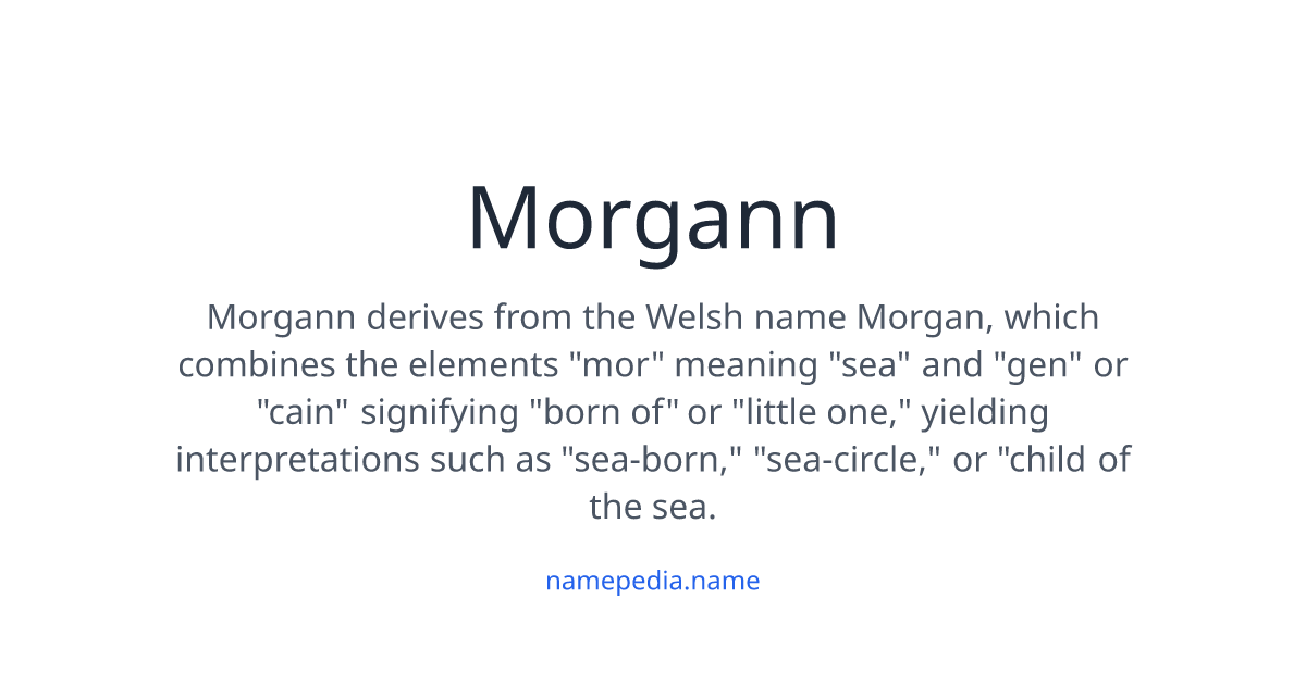 Morgann Meaning, Origin, Nicknames & Popularity | Namepedia