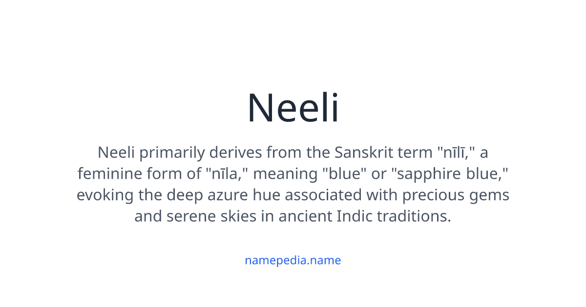 Neeli Vector Image Neeli Meaning, Origin, Nicknames & Popularity | Namepedia