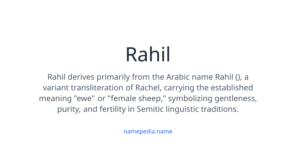 Rahil Hr Rahil Meaning, Origin, Nicknames & Popularity | Namepedia