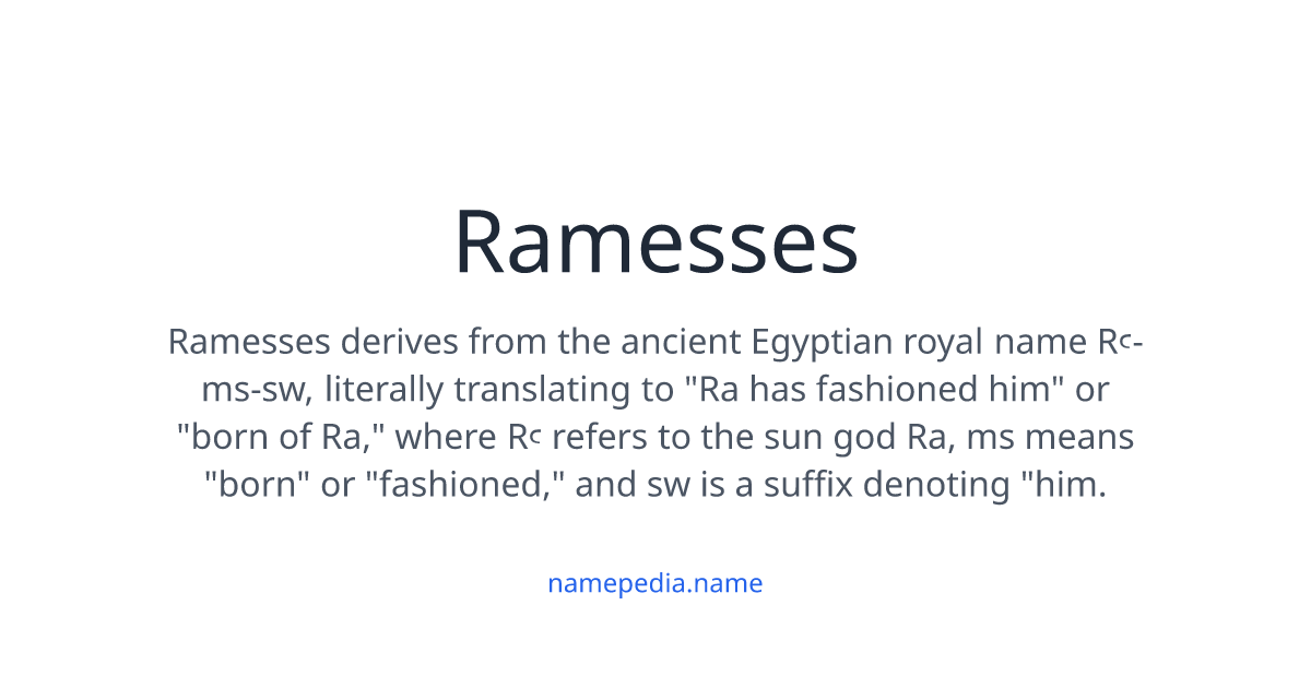 Rhamesses Ramesses Meaning, Origin, Nicknames & Popularity | Namepedia