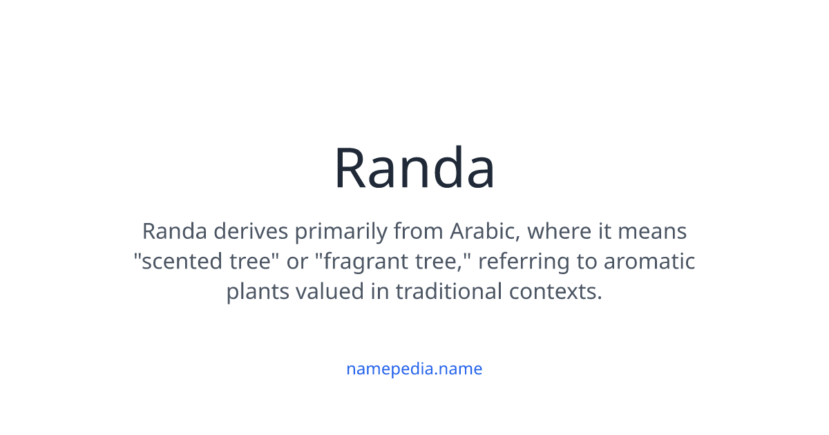 Randa Meaning, Origin, Nicknames & Popularity | Namepedia