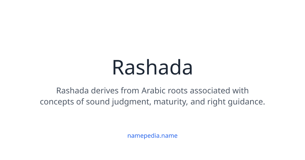 Api Rashada Rashada Meaning, Origin, Nicknames & Popularity | Namepedia