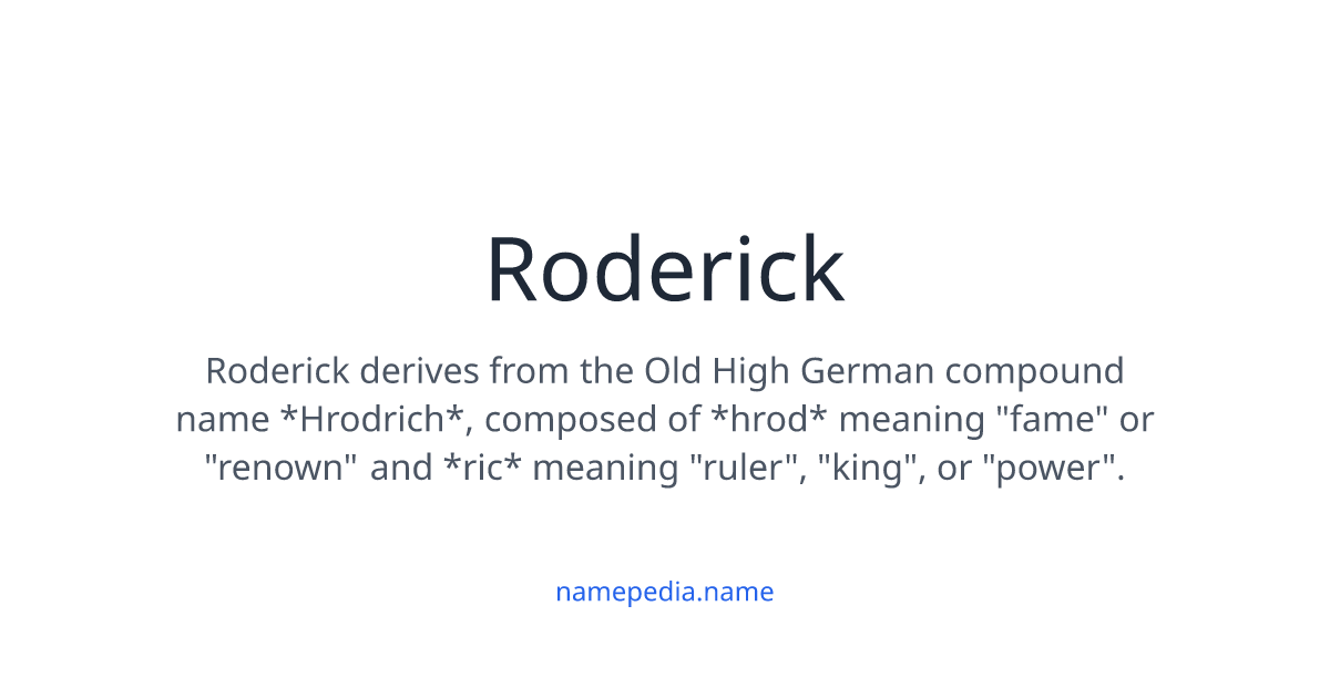 Roderick Meaning, Origin, Nicknames & Popularity | Namepedia