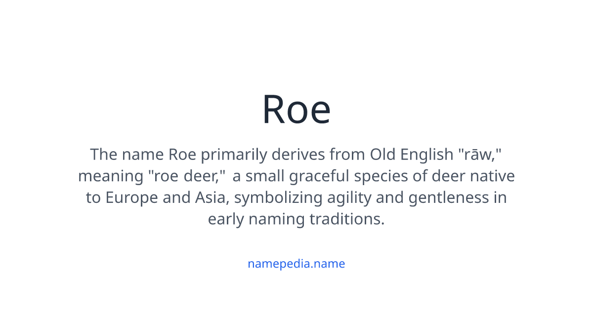 The Name Roo Roe Meaning, Origin, Nicknames & Popularity | Namepedia
