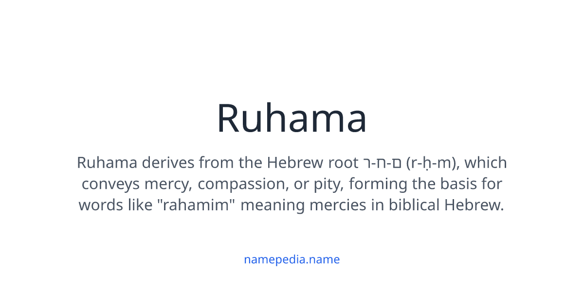 Pakistan Ruhama Ruhama Meaning, Origin, Nicknames & Popularity | Namepedia