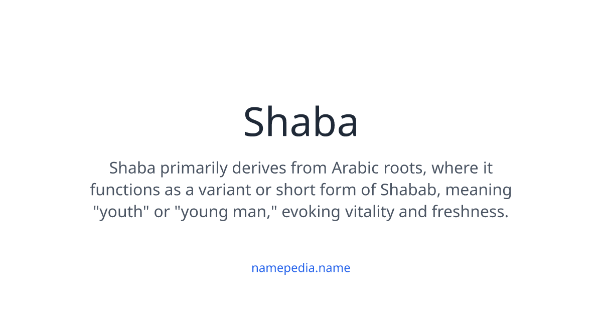 Shaba Meaning, Origin, Nicknames & Popularity | Namepedia