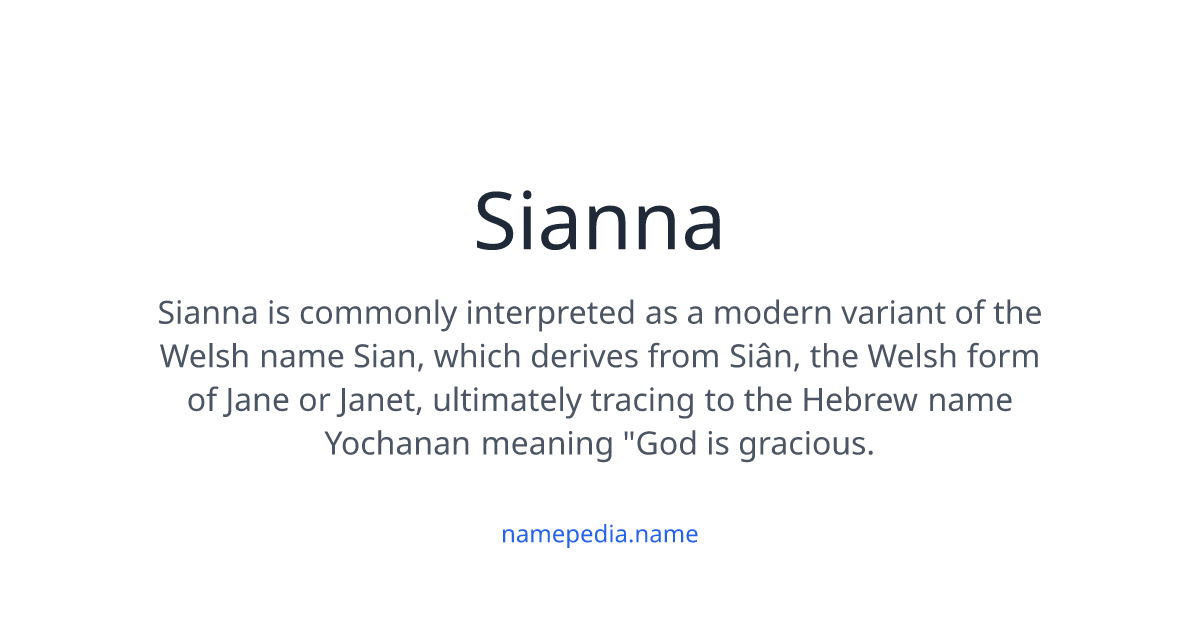Si Anna Sianna Meaning, Origin, Nicknames & Popularity | Namepedia