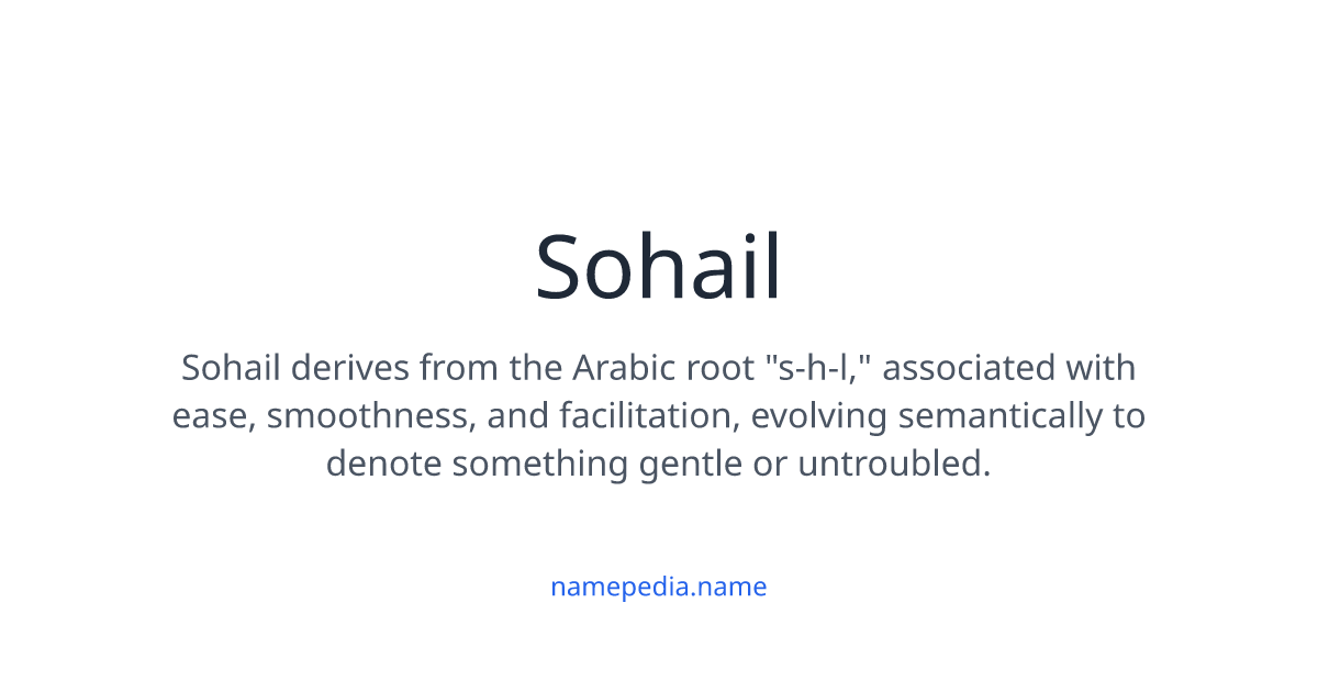 Sohail Color Sohail Meaning, Origin, Nicknames & Popularity | Namepedia