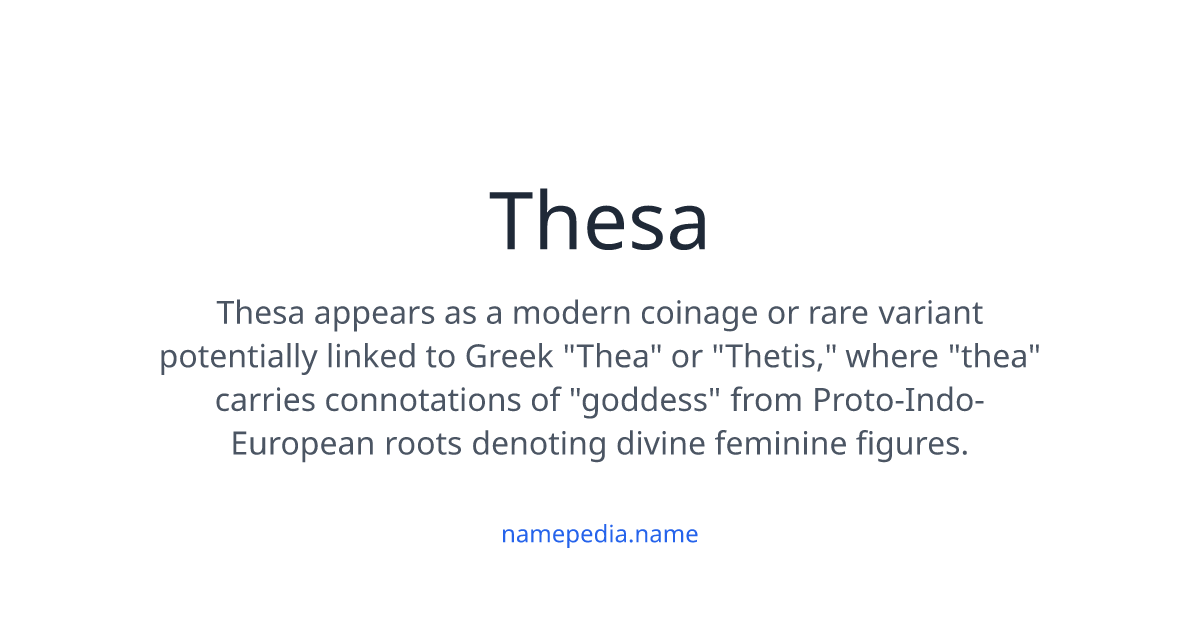 Thesa Lettering Thesa Meaning, Origin, Nicknames & Popularity | Namepedia