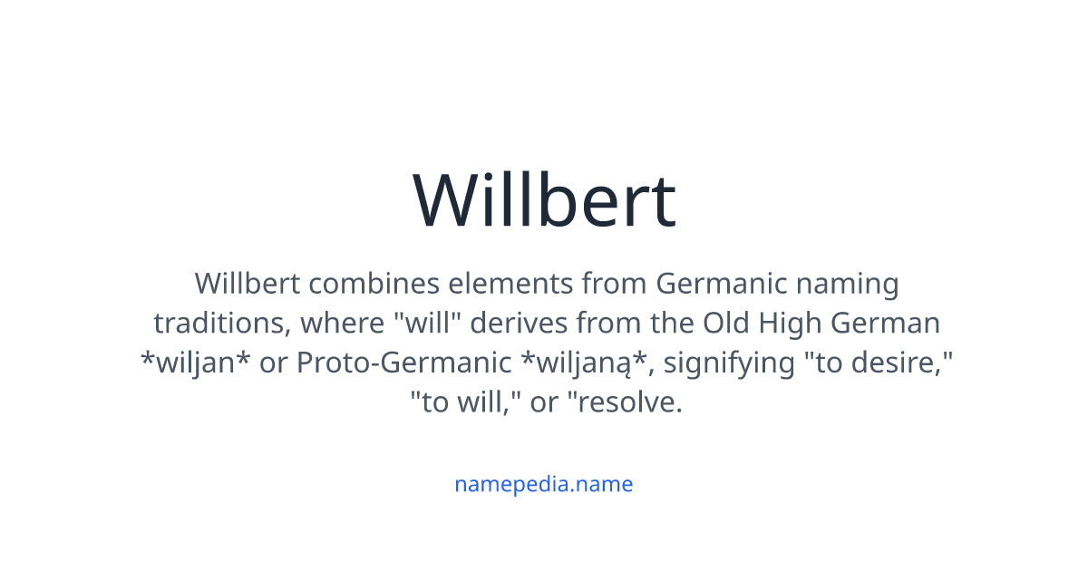 Willbert Writing Willbert Meaning, Origin, Nicknames & Popularity | Namepedia