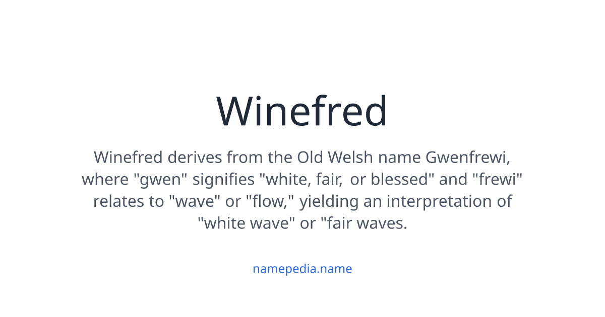 Winefred Winefred Meaning, Origin, Nicknames & Popularity | Namepedia