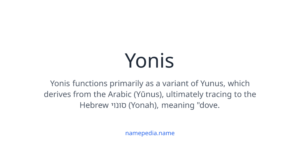 Yonis Rast Hos Yonis Meaning, Origin, Nicknames & Popularity | Namepedia